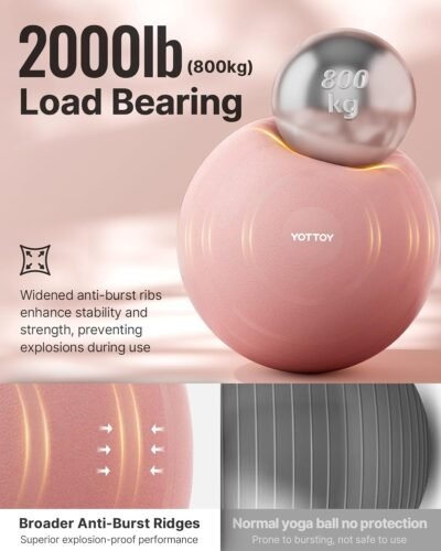 615iytBBBiL._AC_SL1500_.jpg YOTTOY Anti-Burst Exercise Ball for Working Out, Yoga & Pregnancy, Extra Thick Workout Ball for Physical Therapy & Fitness