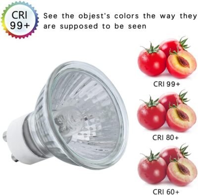 GU10 Halogen Bulbs 50W 120V MR16 for Scent Wax Burner, Dimmable Warm White, Pack of 4