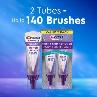 61B88OEffQL._SL1000_.jpg Crest 3DWhite Brilliance Deep Stain Remover Brilliant White Toothpaste - 3.1oz/2pk