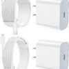 iPhone Charger Fast Charging 2 Pack Type C Wall Charger Block with 2 Pack [6FT&10FT] Long USB C to Lightning Cable for iPhone 14/13/12/12 Pro Max/11/Xs Max/XR/X,AirPod Pro