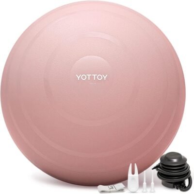 61EeTBWtuJL._AC_SL1201_.jpg YOTTOY Anti-Burst Exercise Ball for Working Out, Yoga & Pregnancy, Extra Thick Workout Ball for Physical Therapy & Fitness