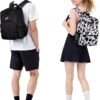ZORFIN 26L Black Backpack for School, College, and Travel: Water Resistant Bookbag with 8 Compartments
