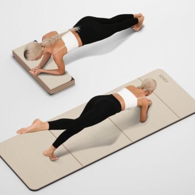 Foldable Yoga Mat Extra Thick 0.32 Inches Eco-Friendly POE Material, Non-Slip Design Fitness Mats, Multi-Purpose Workout Mats For Studio or Home Use (71 x 24 x 0.32 inches）