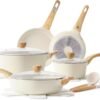 SENSARTE Ceramic Cookware Sets, Pots and Pans Set Non stick, 14-Piece Induction Cookware, Non toxic Healthy Non Stick Kitchen Cooking Set, with Frying Pans Set, PFAS PTFE PFOA PFOS Free