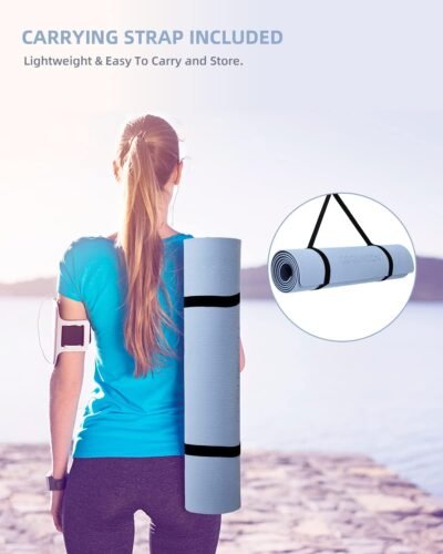 61ITr7pdEtL._AC_SL1500_.jpg COOLMOON Yoga Mat Non Slip, Anti-Tear 1/4 Thick TPE Yoga Mats for Women and Men, 72"x24" Exercise & Fitness Mat with Carrying Strap, Workout Mats for Yoga, Pilates and Floor Exercise