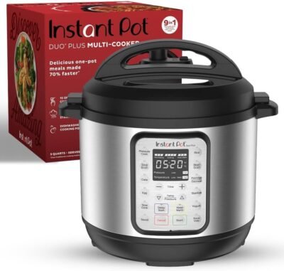 61IhpwY0R5L._AC_SL1080_.jpg Instant Pot Duo Plus 9-in-1 Multicooker, Pressure Cooker, Slow Cook, Rice Maker, Steamer, Sauté, Yogurt, Warmer & Sterilizer, Includes App With Over 800 Recipes, Stainless Steel, 6 Quarts