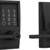 Schlage FE789WBCEN622LAT Encode Century WiFi Latitude Lever Smart Keyless Entry Touchscreen Door Lock, Matte Black