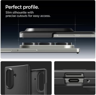 Spigen for Galaxy Z Fold 7 Case, Airfit Pro Magfit [Hinge Protection] [Qi2.1 Certified/Magnet for Galaxy] - Black