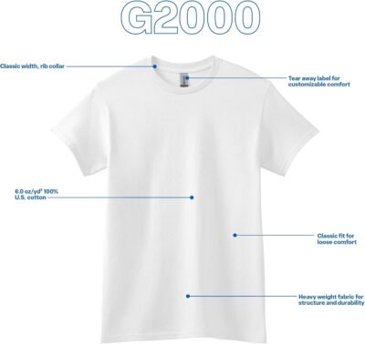 Gildan Unisex Adult Ultra Cotton T-Shirt, Style G2000, Multipack