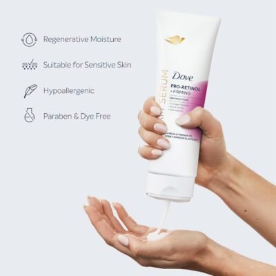 Dove Body Cream Serum Pro-Retinol + Firming for Elasticity and Firmness,with Collagen Peptides, Niacinamide and Antioxidants Lotion, 8 oz