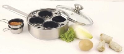 Demeyere Resto 18/10 Stainless Steel Stovetop Egg Poacher Set, 4 Removable Cups, Induction Compatible, Dishwasher Safe