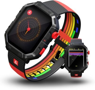 Atari 2600, Retro Gaming Smartwatch with Selective Tech, All Day Fitness Tracker, Built-in Centipede™, Pong™, Missile Command™, Super Breakout™