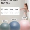 61VQ8XSllJL._AC_SL1500_.jpg YOTTOY Anti-Burst Exercise Ball for Working Out, Yoga & Pregnancy, Extra Thick Workout Ball for Physical Therapy & Fitness