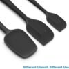 Silicone Spatula 3-piece Set, Ergonomic Handle High Heat-Resistant Spatulas, Non-stick Rubber Spatulas with Stainless Steel Core, Black
