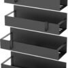 61YImWn8MqL._AC_SL1500_.jpg Metal 4 Pack Magnetic Spice Storage Rack Organizer for Refrigerator and Oven, Black Fridge Organizers and Storage