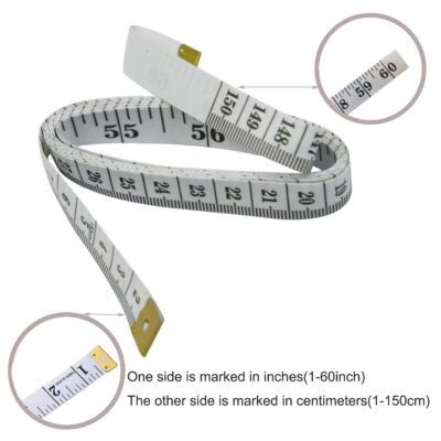 61aP2QPRRdL._SL1500_.jpg GDMINLO Soft Tape Measure Double Scale Body Sewing Flexible Tailor Craft Vinyl Ruler for Weight Loss Medical Body Measurement, Has Centimetre Scale on Reverse Side 60-inch(White)