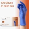 Caring Nitrile Exam Gloves, Blue, Powder-Free, Disposable Gloves for Medical Care, First Aid, Cleaning, Food Prep