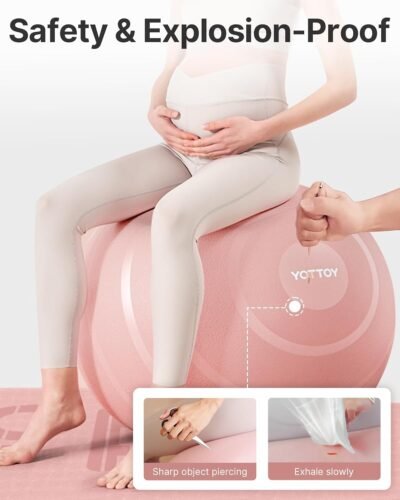61c67BmGx3L._AC_SL1500_.jpg YOTTOY Anti-Burst Exercise Ball for Working Out, Yoga & Pregnancy, Extra Thick Workout Ball for Physical Therapy & Fitness