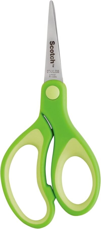 Scotch Kids Pointed Tip Scissors with Soft Touch, 5 Inches (1442P) (Colors may vary)