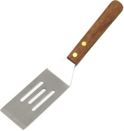 Chef Craft Select Stainless Steel Slotted Wooden Handle Cookie Spatula, 8 inches in length, Natural
