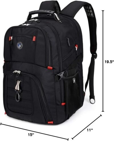 61fCPxmAd1L._AC_SL1350_.jpg SHRRADOO Extra Large 50L Travel Laptop Backpack with USB Charging Port, College High School Backpack Airline Approved Business Work Bag Fits 17 Inch Computer for Men Women