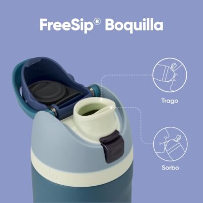 Owala FreeSip Insulated Stainless Steel Water Bottle with Straw, BPA-Free Sports Water Bottle, Great for Travel, 24 Oz, Denim