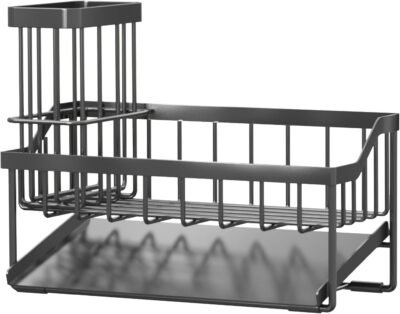 61nmA98ujXL._AC_SL1500_.jpg Vanwood Sink Caddy Sponge Holder for Kitchen Sink with Brush Holder, Kitchen Cocina Organizer and Storage Dish Soap Sponge Caddy with Auto Stainless Steel Draining Tray for Counter