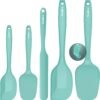 61qbkihGq0L._AC_SL1500_.jpg Walfos Silicone Spatula - 600°F High Heat Resistant Kitchen Spoon Spatulas(set of 5), Strong Steel Core and One-Pieces Design, For Cooking Mixing & Baking - BPA Free and Dishwasher Safe (Teal/Aqua)