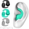 Swimming Ear Plugs for Adults,3 Pairs Waterproof Reusable Silicone Swim Earplugs for Swimming Surfing Snorkeling Showering and Water Pool,Beach,Ocean (Adults & Teens 14+)