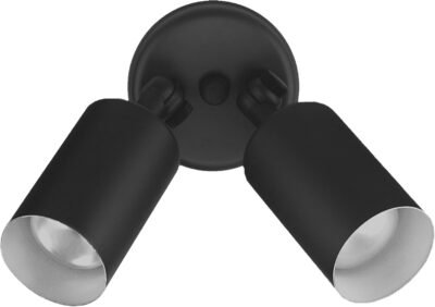 NICOR Lighting 100W Black Double Cylinder Adjustable Security Flood Light (11521)