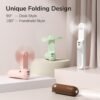 JISULIFE Handheld Mini Fan, 3 IN 1 USB Rechargeable Portable Fan [12-19 Working Hours] with Power Bank, Flashlight, Pocket Design for Travel/Summer/Concerts/Lash, Gifts for Women (Pink)