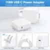 Mac Book Pro Charger - 118W USB C Charger Fast Charger Compatible with MacBook pro/Air, M1 M2 M3 M4, ipad Pro, Samsung Galaxy and All USB C Device, Include Charge Cable