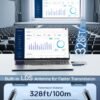 2025 Upgraded Wireless HDMI Transmitter and Receiver 328FT/100M, Plug & Play Portable 5G+2.4G Wireless HDMI Extender Kit for 4K Decode Input 1080P Output, for Audio to Monitor from Laptop/TV Box