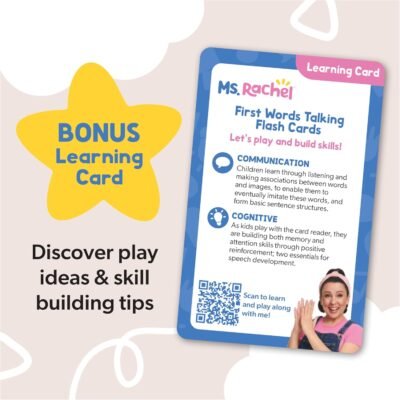 71857PUE0L._AC_SL1500_.jpg Ms. Rachel Official First Words Talking Flash Cards with Electronic Reader, 100 Words, Educational Toys & Toddler Toys for Girls & Boys Ages 1-2+
