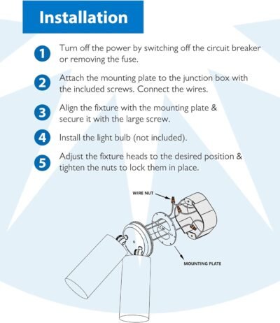 NICOR Lighting 100W Black Double Cylinder Adjustable Security Flood Light (11521)