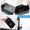 Hand and Dish Soap Dispenser Set for Kitchen, Dual Soap Dispenser with Sponge Holder, 3-in-1 Countertop Soap Pump Dispenser for Kitchen Sink, Useful Kitchen Gadgets - Black