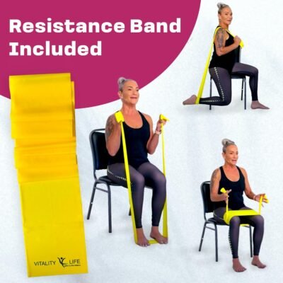 Chair Yoga for Seniors & Beginners + Band. 30+ Yoga Poses suitable for all levels beginner chair yoga for seniors over 60 DVD for weight loss chair yoga for weight loss chair exercises for seniors DVD