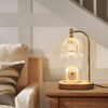 Candle Warmer Lamp with Timer and Dimmer,Electric Gold Light Gifts for Women Melt Wax Warmer Lamp with 2 Bulbs for Candle Jars House Warming New Home Decor Bedroom