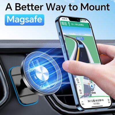 Kaistyle for Magsafe Car Mount【20 Strong Magnets】Magnetic Phone Holder for Car Phone Holder Mount Dash【360°】Cell Phone Holders for Your Car Accessories for Women Men iPhone 16 Pro Max 15 14 13 12 Plus