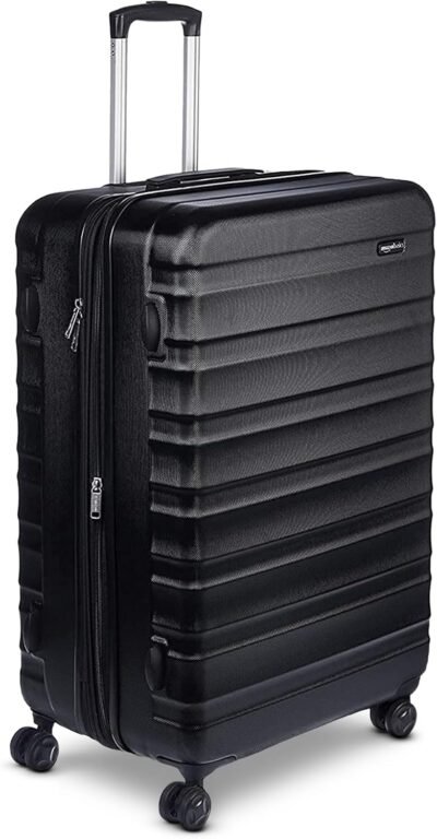 713rVLv6-qL._AC_SL1500_.jpg Amazon Basics 30" Hardside Large Checked Luggage, Hardshell Suitcase With Wheels, Expandable For Up to 15% More Space, With Scratch-Resistant Surface, Four Multi-directional Wheels, Black