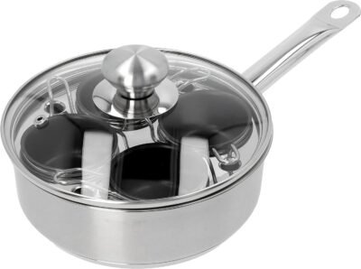 Demeyere Resto 18/10 Stainless Steel Stovetop Egg Poacher Set, 4 Removable Cups, Induction Compatible, Dishwasher Safe