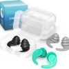Swimming Ear Plugs for Adults,3 Pairs Waterproof Reusable Silicone Swim Earplugs for Swimming Surfing Snorkeling Showering and Water Pool,Beach,Ocean (Adults & Teens 14+)