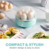 Elite Gourmet EGC115M Easy Egg Cooker Electric 7-Egg Capacity, Soft, Medium, Hard-Boiled Egg Cooker with Auto Shut-Off, Measuring Cup Included, BPA Free, Retro Mint
