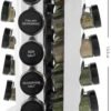 Kamenstein 20 Jar Revolving Countertop Spice Rack with Spices Included, FREE Spice Refills for 5 Years, Polished Stainless Steel with Black Caps, 30020
