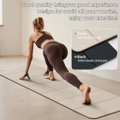 Foldable Yoga Mat Extra Thick 0.32 Inches Eco-Friendly POE Material, Non-Slip Design Fitness Mats, Multi-Purpose Workout Mats For Studio or Home Use (71 x 24 x 0.32 inches）