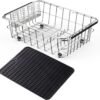 718VHRpburL._AC_SL1500_.jpg Stainless Steel Dish Drying Rack(15.2"L X 11"W X 5.3"H), Expandable Fruit & Vegetable Drain Rack over Sink, Dish Drainer Rack in Sink, with Stainless Steel Utensil Holder & Silicone Mat(16")