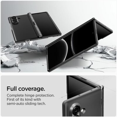 Spigen for Galaxy Z Fold 7 Case, Slim Armor Pro MagFit [Hinge Protection] [Fast Wireless Charging/Magnet for Galaxy] - Black