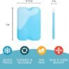 Cool Coolers by Fit & Fresh 4 Pack XL Slim Ice Packs, Quick Freeze Space Saving Reusable Ice Packs for Lunch Boxes or Coolers, Blue, 239ICE, 4 count (Pack of 1)