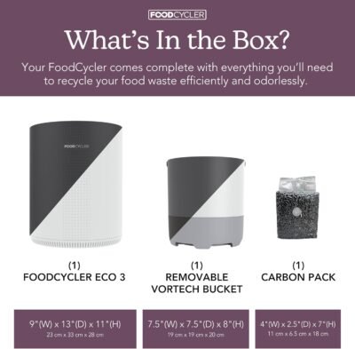 71BCo38VAqL._AC_SL1500_.jpg Eco 3 Compact Kitchen Food Recycler | Indoor Composter Bin Alternative | Electric Countertop Food Waste Disposer with Odorless 3.5L Indoor Food Waste Bin for Easy Waste Management | Grey