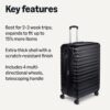 71CVHah20RL._AC_SL1500_.jpg Amazon Basics 30" Hardside Large Checked Luggage, Hardshell Suitcase With Wheels, Expandable For Up to 15% More Space, With Scratch-Resistant Surface, Four Multi-directional Wheels, Black